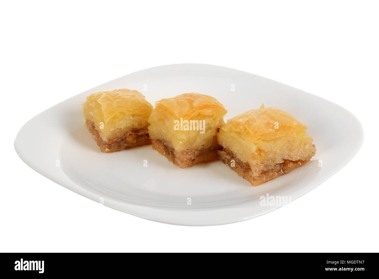 Traditionelle orientalische Dessert Baklava mit Sirup Stockfoto