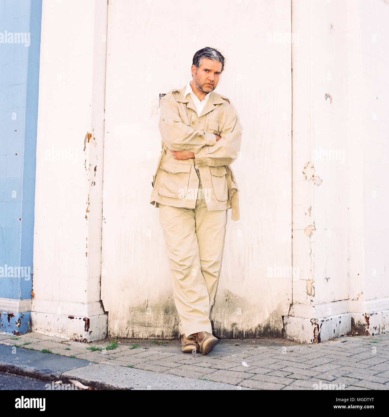 Singer Songwriter Lloyd Cole, der für seine Rolle als Lead Sänger von Lloyd Cole und die Unruhen von 1984 bis 1989, fotografiert in West London bekannt, den 30. August 2006. Stockfoto