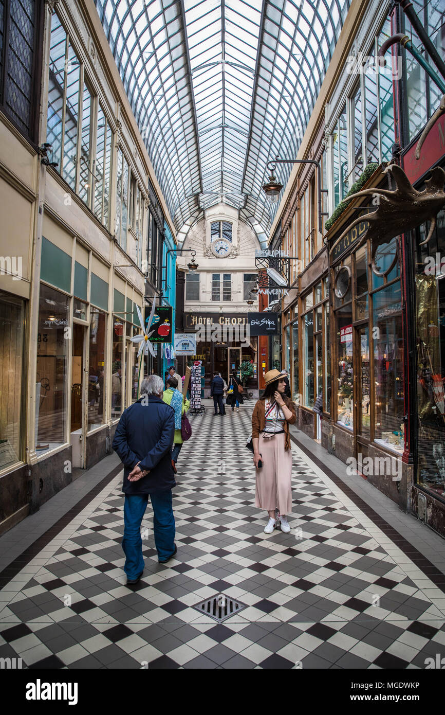 Passage Jouffroy, un des plus beaux passages couverts Parisiens Stockfoto