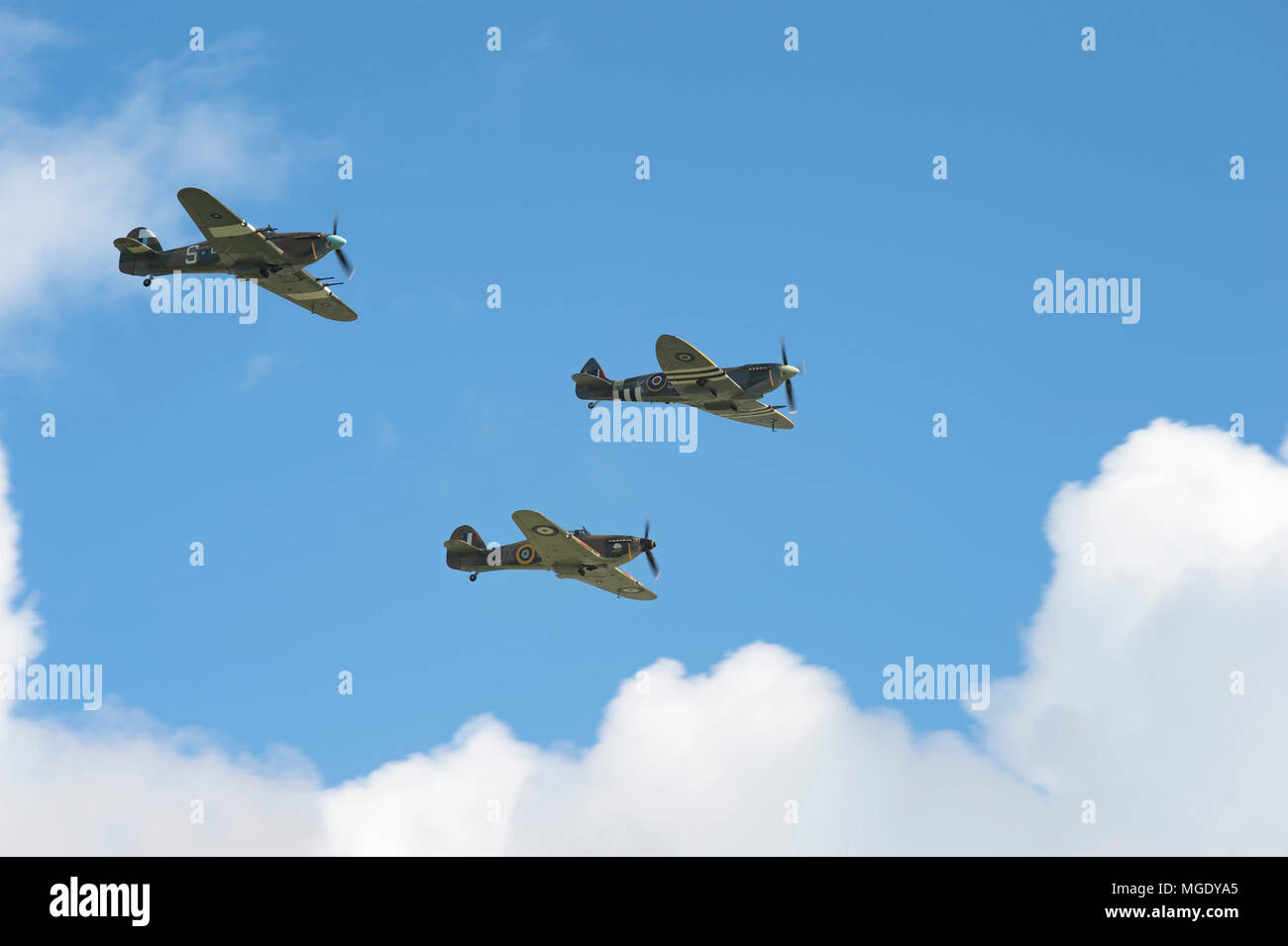 Spitfire & Hawker Hurricanes Stockfoto