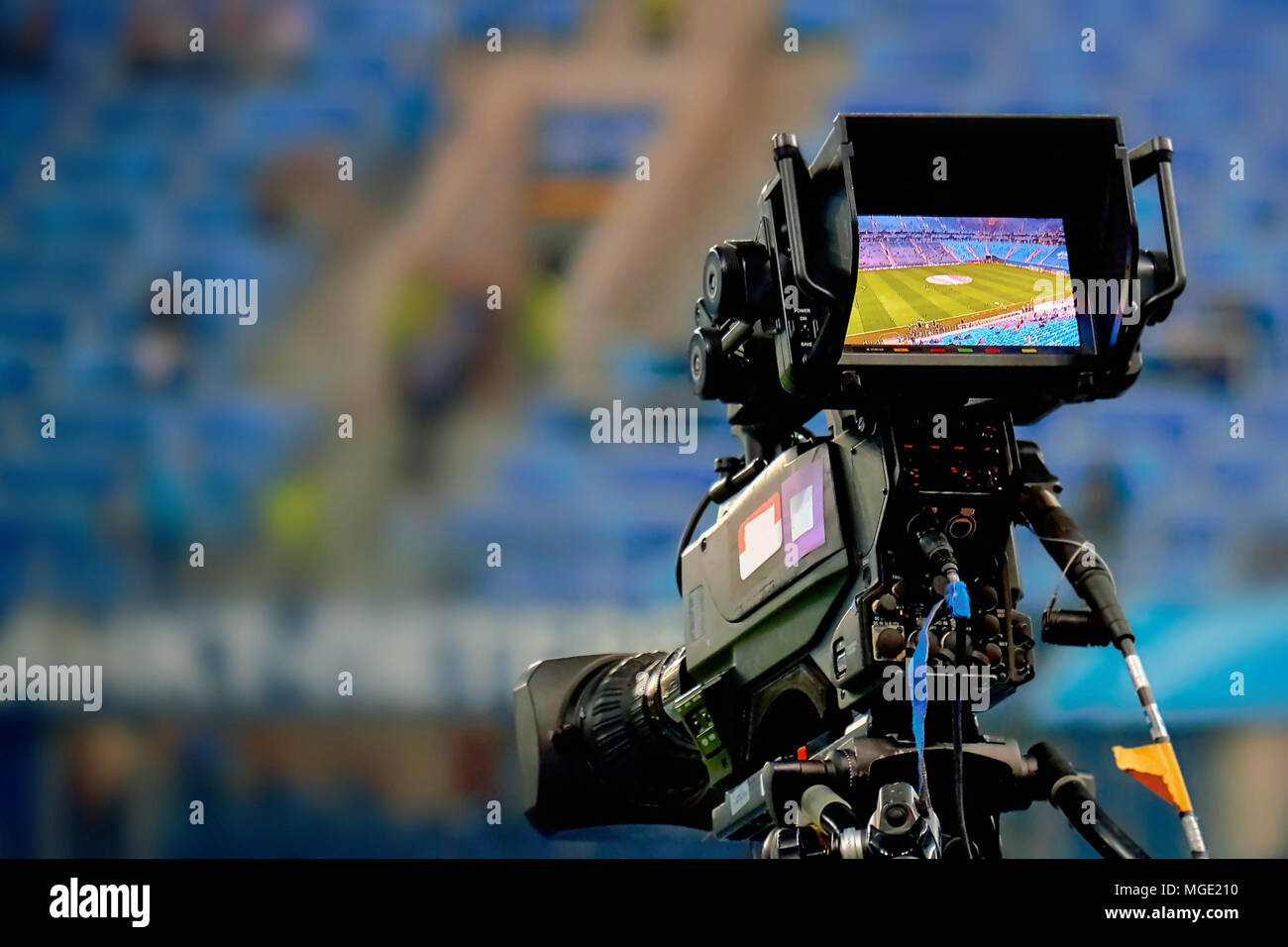 LCD-Anzeige auf einem High Definition TV-Kamera. Stockfoto