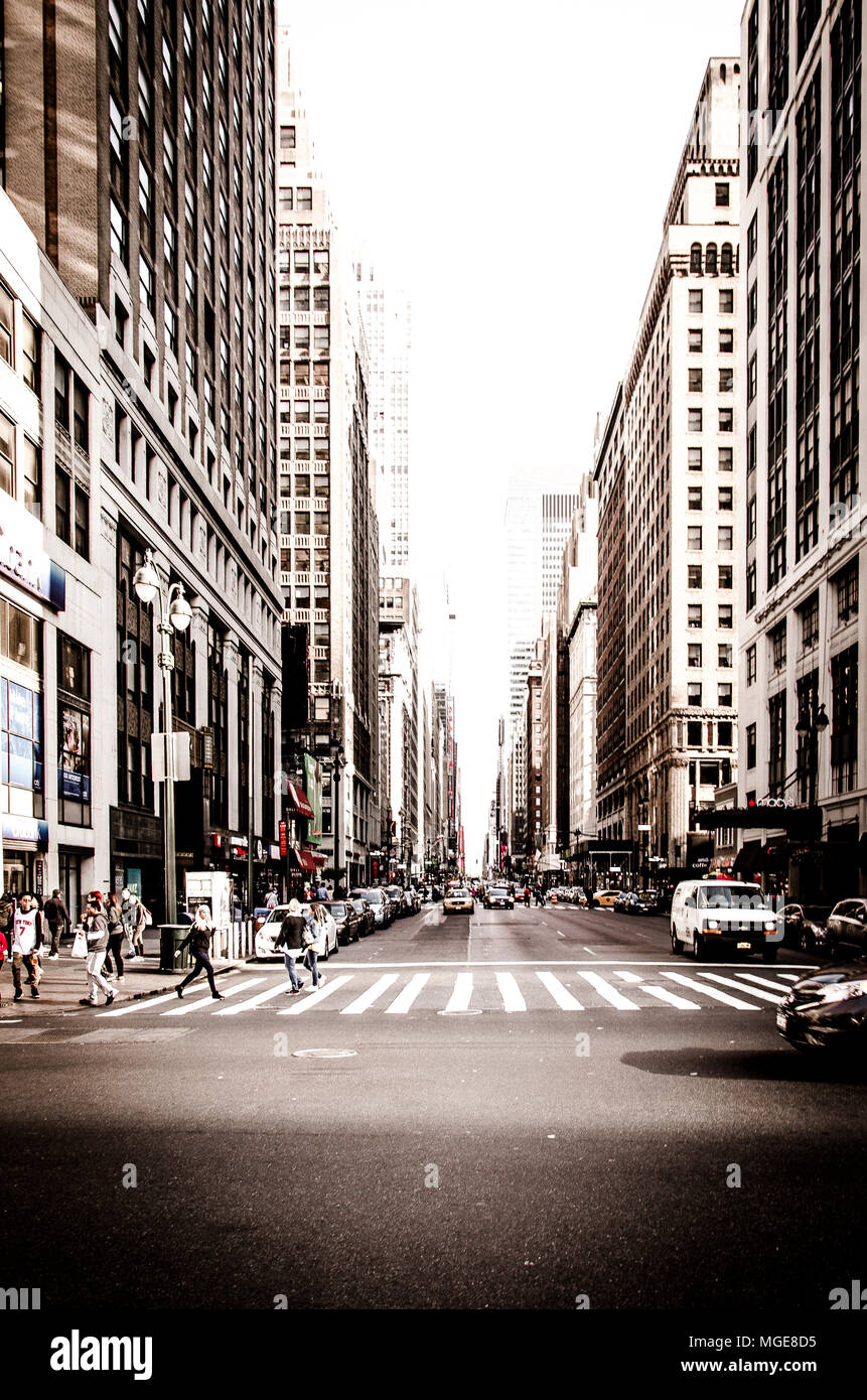 New york street Schwarz und Weiß Stockfoto