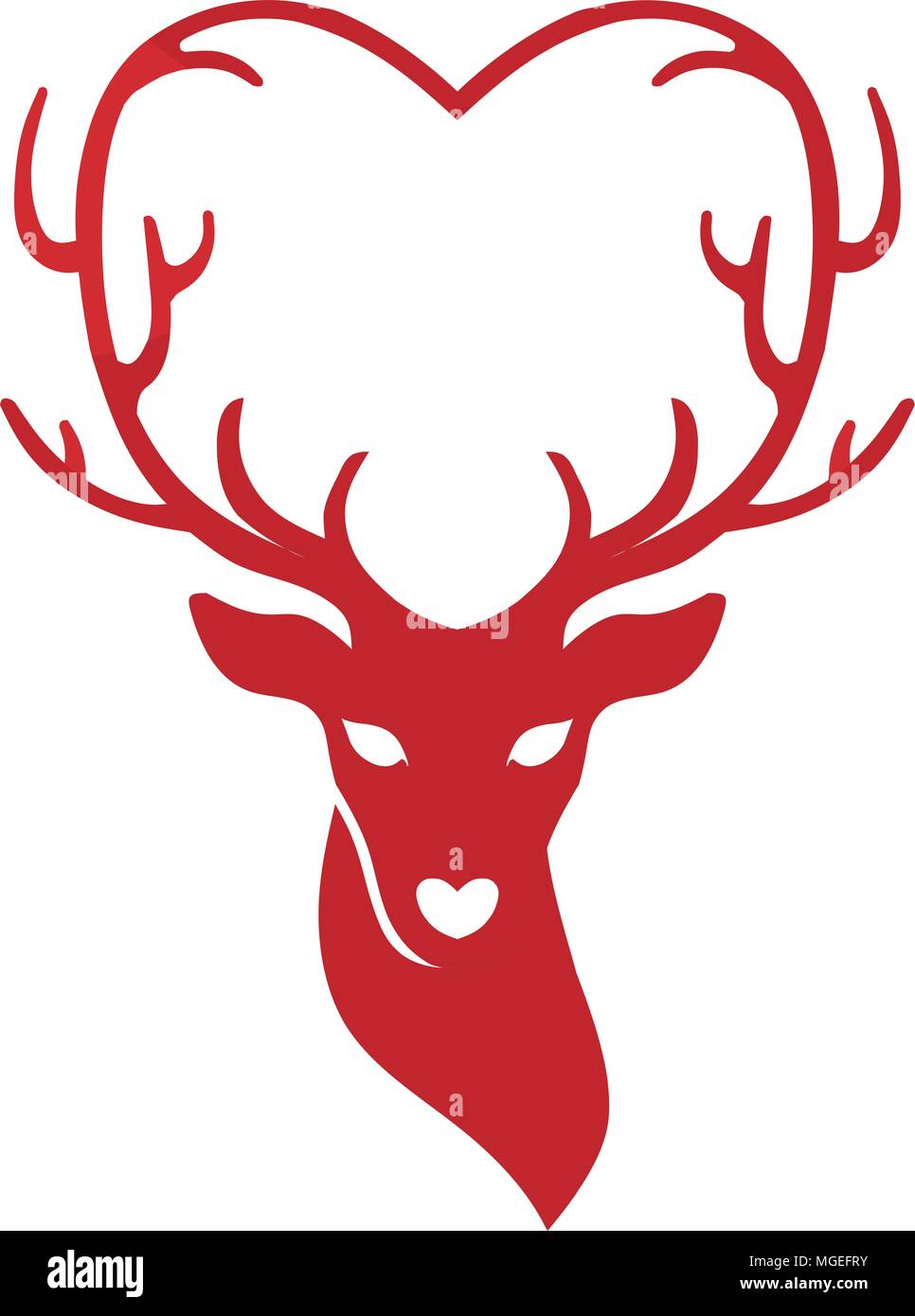 Kopf der Hirsche mit Geweihen, die Liebe, Rehe Liebe ändert logo