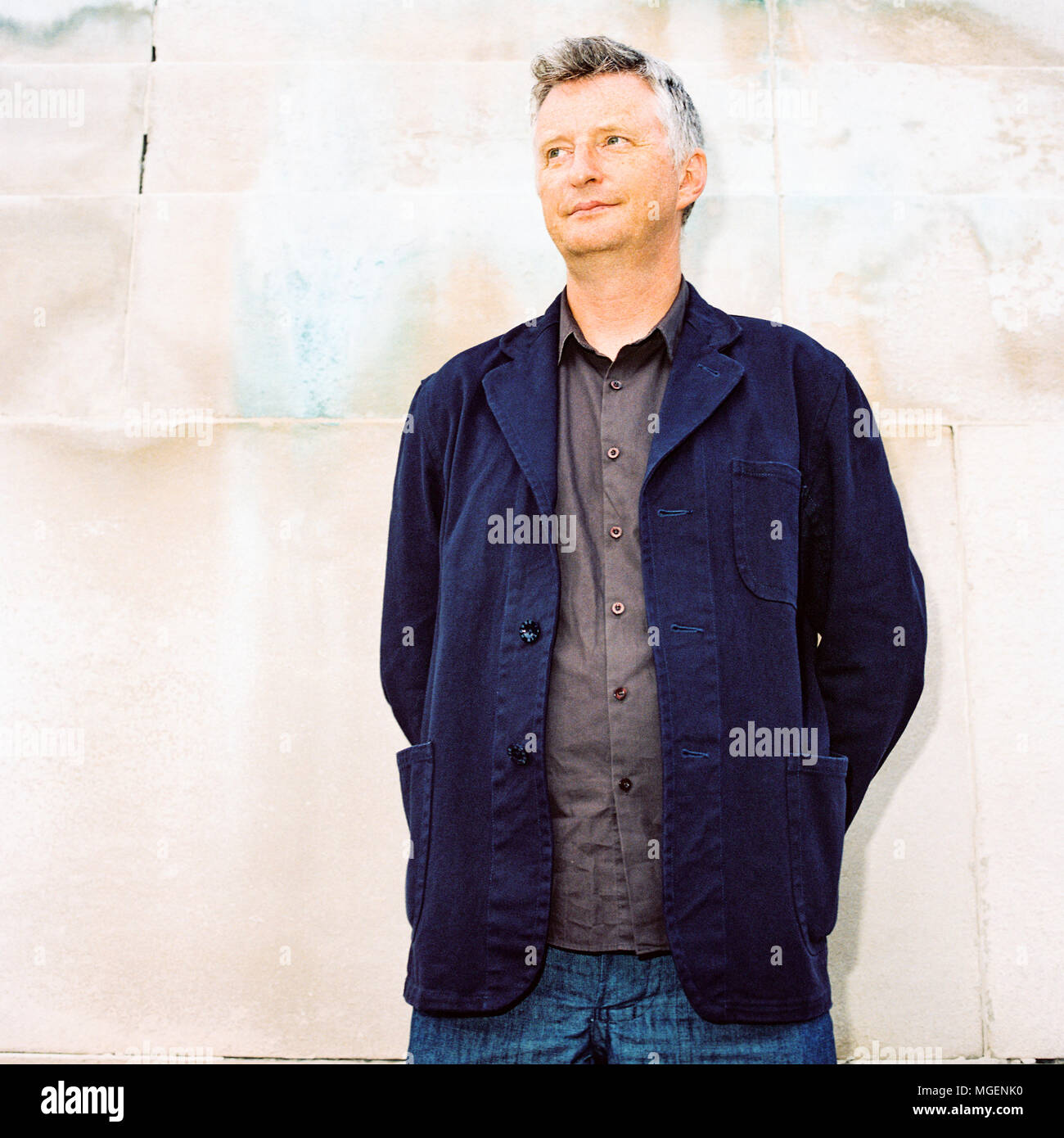 Billy Bragg, englischer Sänger, Songschreiber und linker Aktivist in West London, England, Vereinigten Königreich fotografiert. Stockfoto