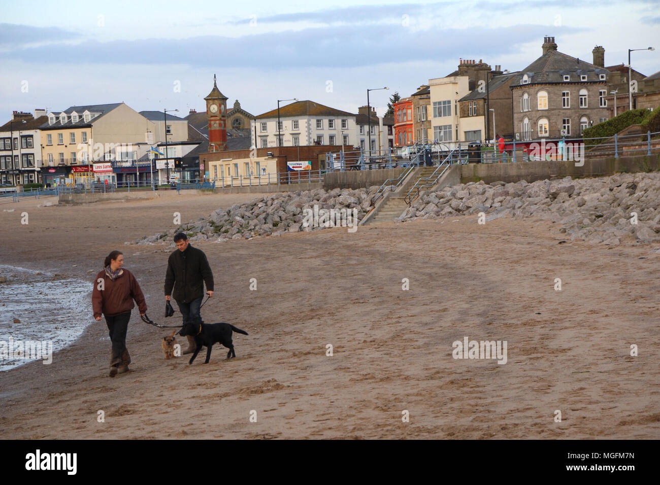 North Beach Morecambe Lancashire, Großbritannien 27 April 2018 Morecambe jährliche Hund Verbot in Kraft tritt in der kommenden Woche mit Hunden aus der Resorts im Norden und Süden Strände vom 1. Mai bis Ende September Credit verboten: Fotografieren_Nord/Alamy leben Nachrichten Stockfoto