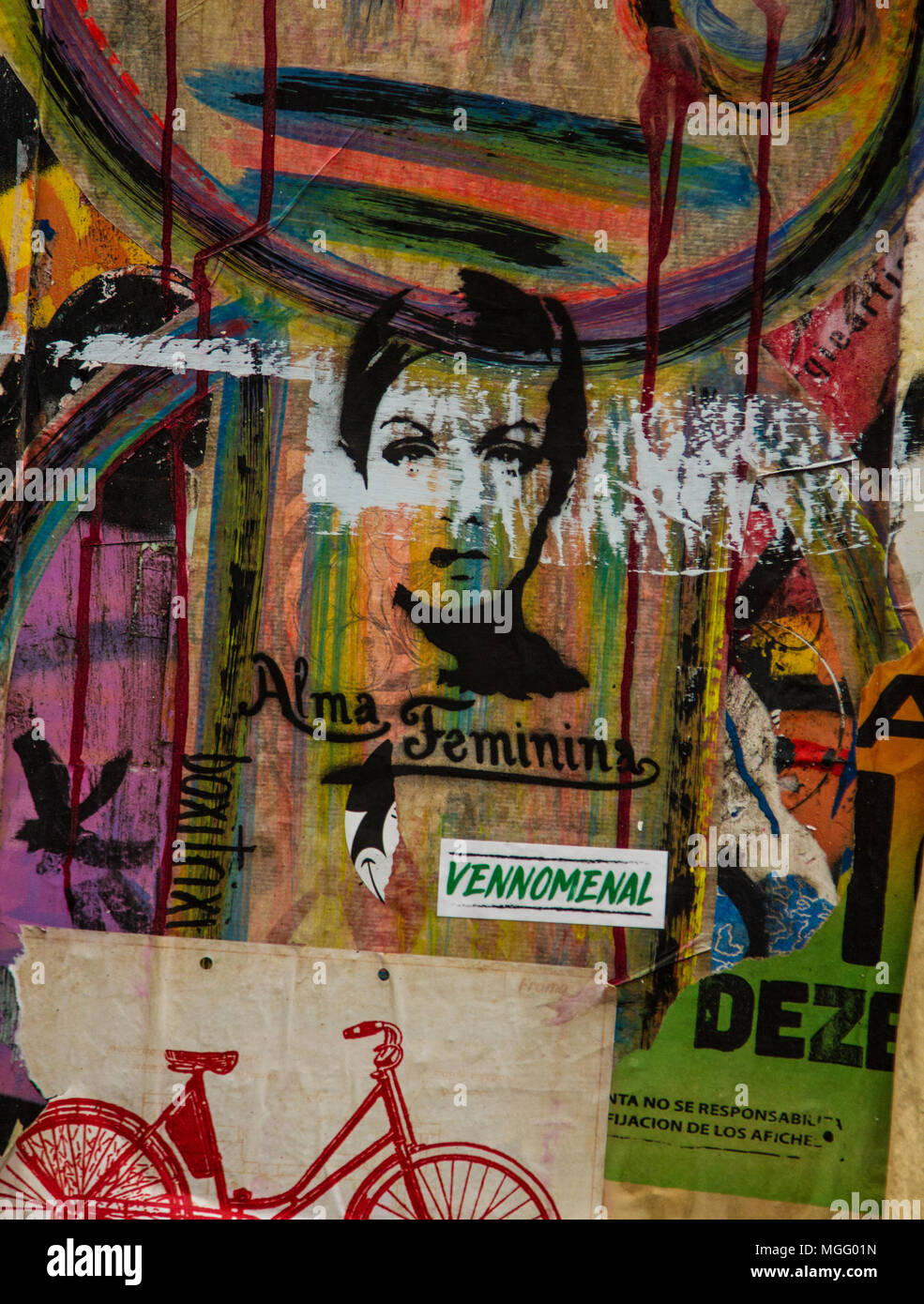 London Street Art, Farbe und Kunst auf den Straßen von London, versteckten Ecken. Stockfoto
