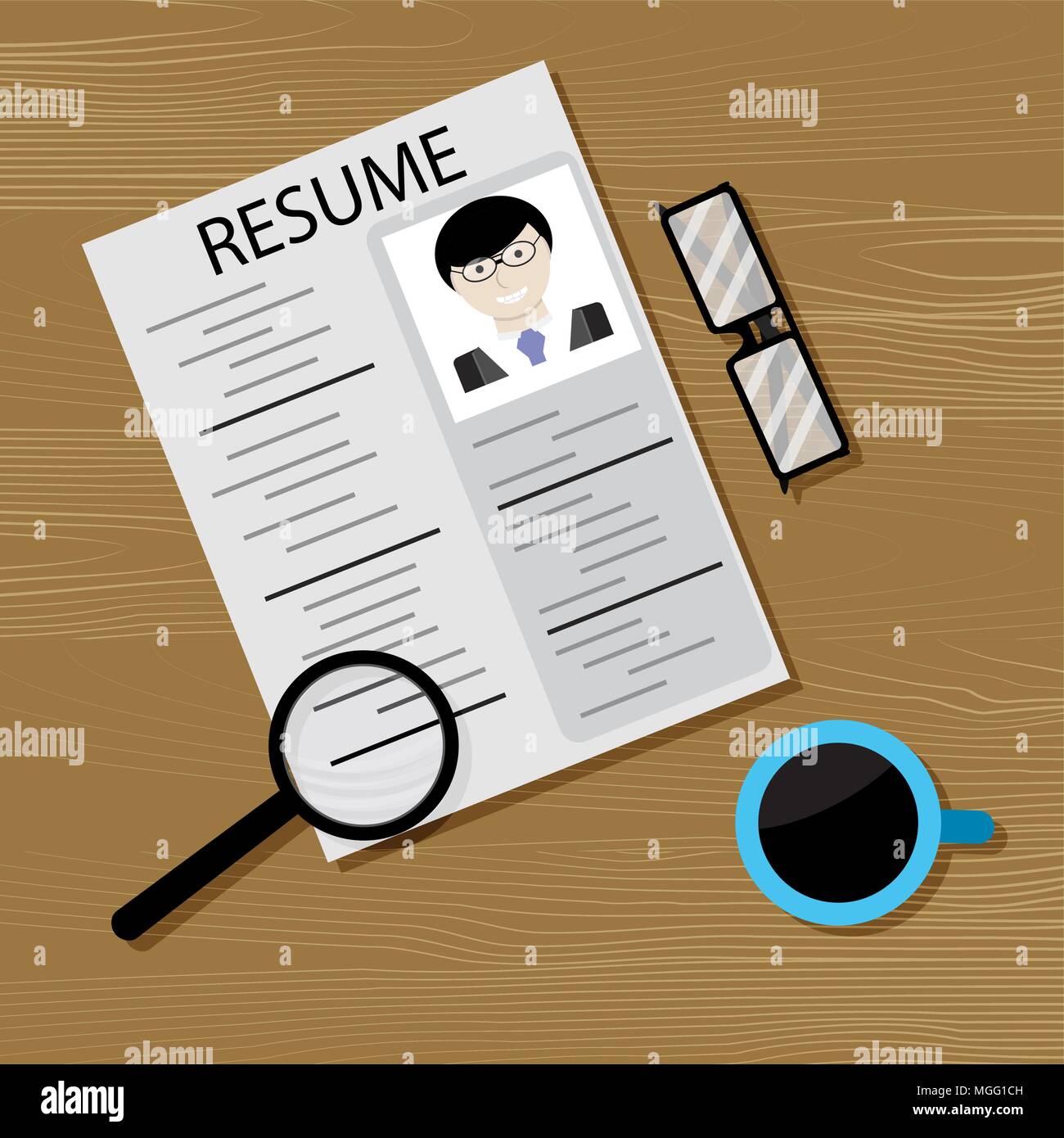 Job suchen und Kopf jagen. Rekrutierung und Forschung Mitarbeiter, die Einstellung von Kandidaten. Vector Illustration Stock Vektor