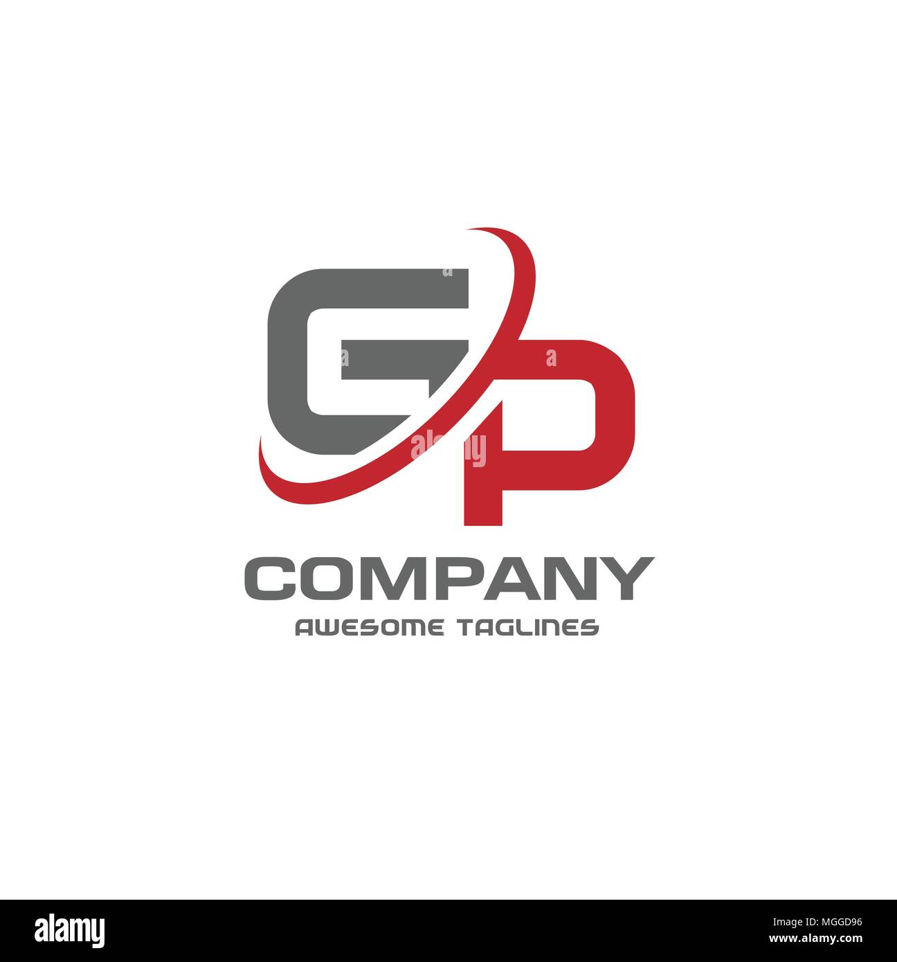 GP schreiben Logo Design Vector Illustration Vorlage, G schreiben logo Vektor, Buchstabe g und P Logo Vektor, kreatives Schreiben GP schreiben Logo Stock Vektor