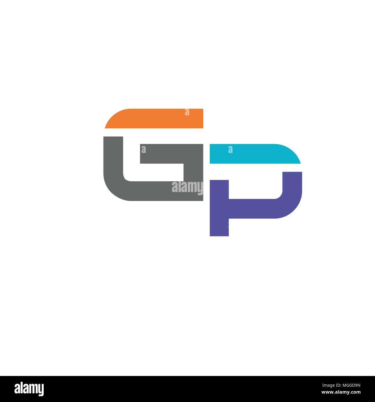 GP schreiben Logo Design Vector Illustration Vorlage, G schreiben logo Vektor, Buchstabe g und P Logo Vektor, kreatives Schreiben GP schreiben Logo Stock Vektor
