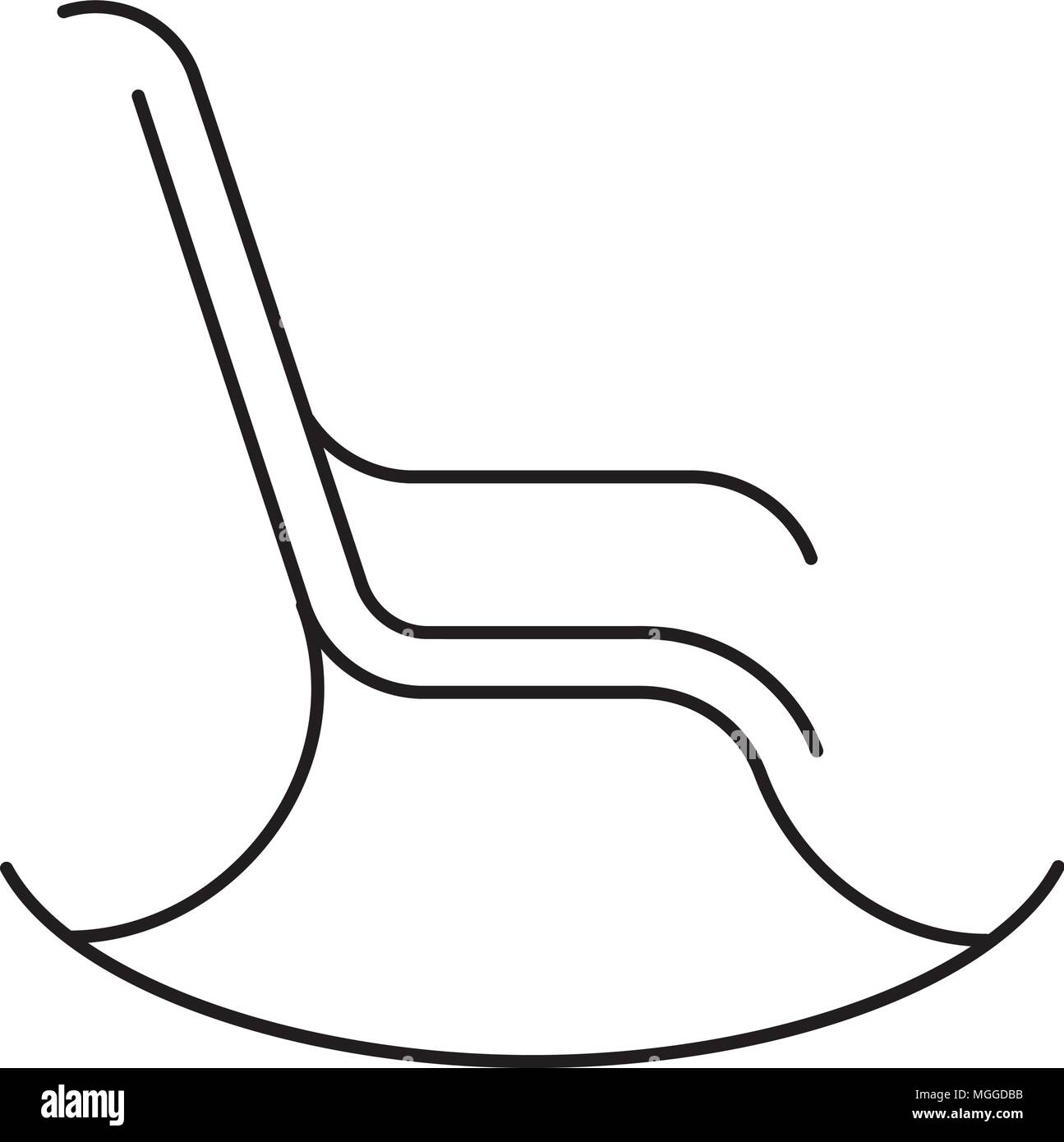 Symbol Leitung Schaukelstuhl, isoliert auf weißem Stock Vektor