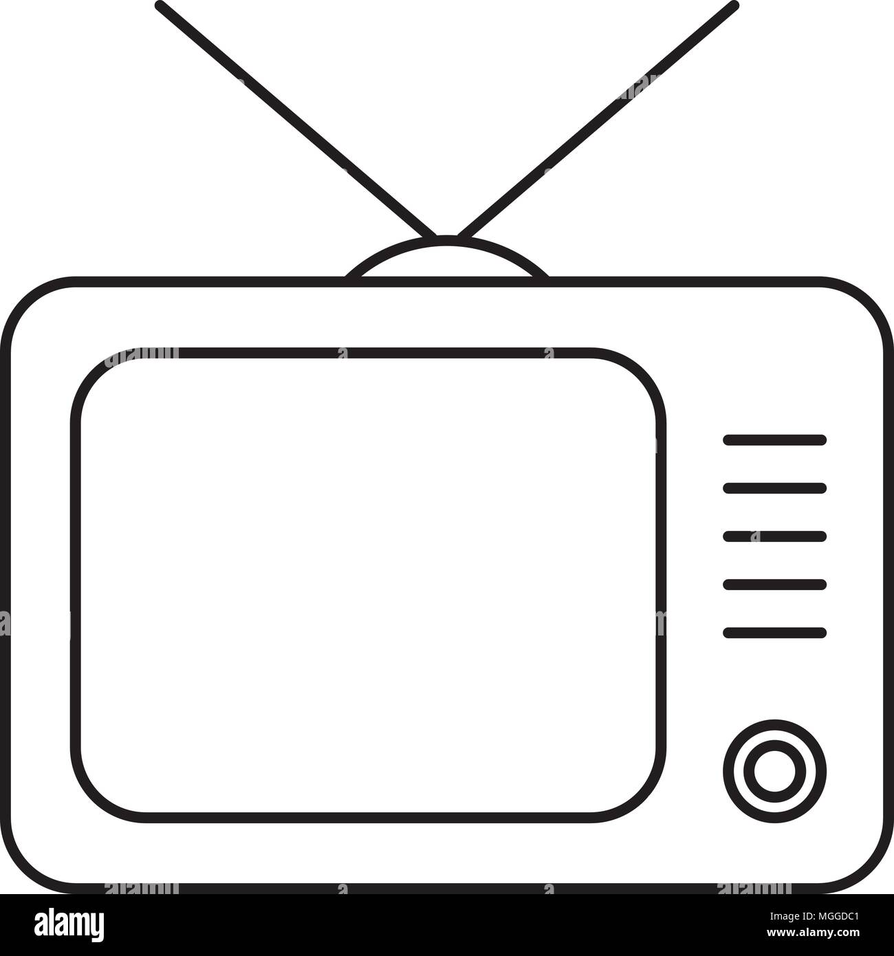 Symbol Leitung TV, isoliert auf weißem Stock Vektor