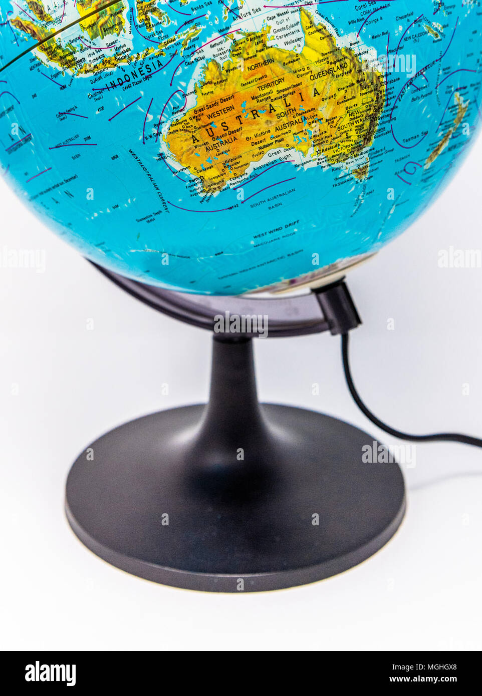 Ländern der Welt, auf einem Globus Atlas. Stockfoto