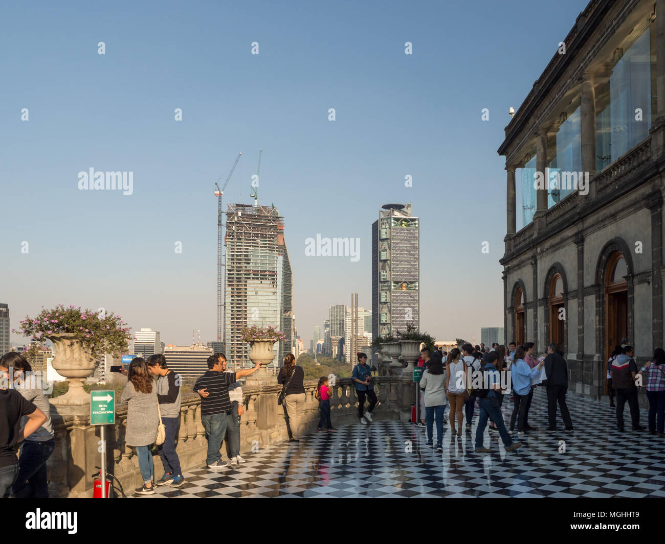 Mexiko, Mittelamerika [Colonial Schloss Chapultepec, Ansichten, Hill, Park] Stockfoto