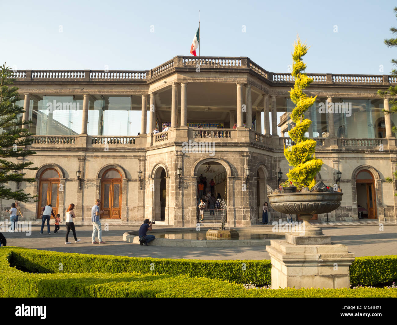 Mexiko, Mittelamerika [Colonial Schloss Chapultepec, Ansichten, Hill, Park] Stockfoto