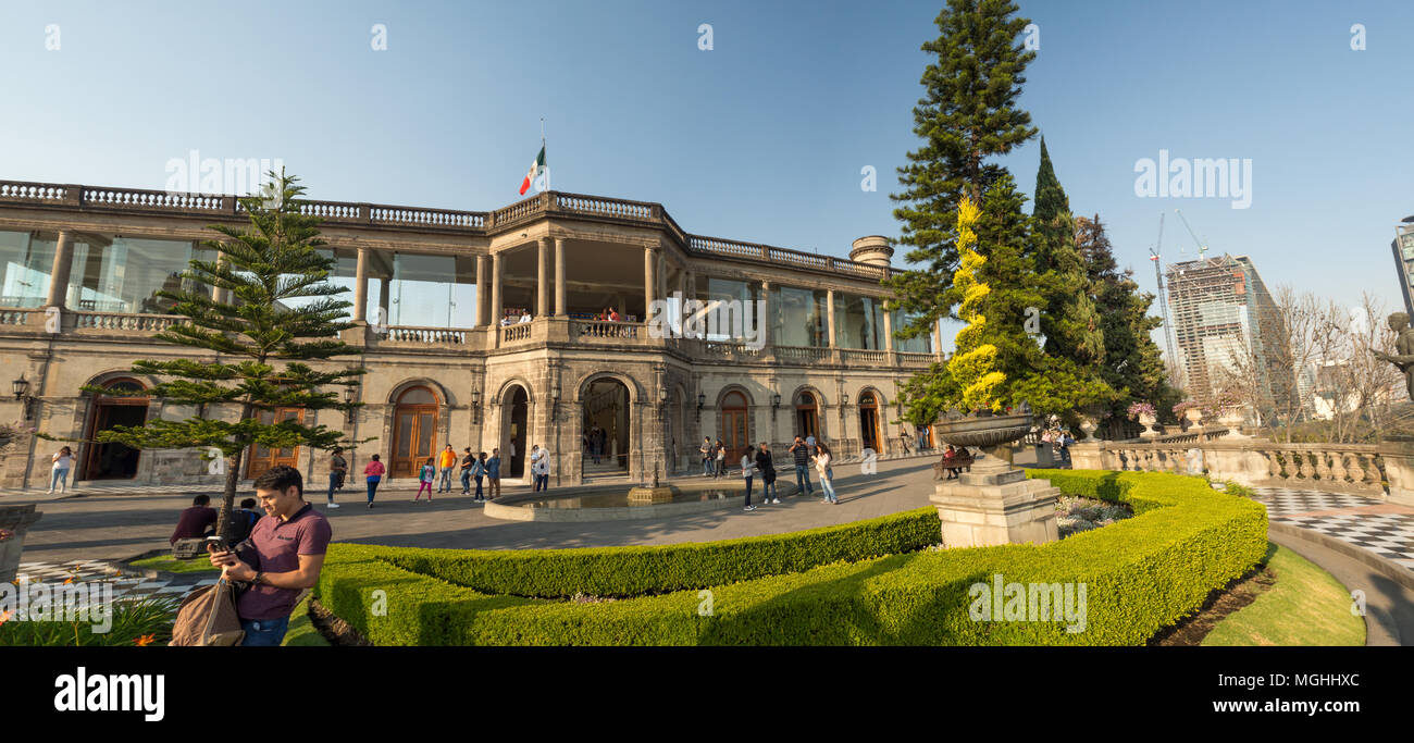 Mexiko, Mittelamerika [Colonial Schloss Chapultepec, Ansichten, Hill, Park] Stockfoto
