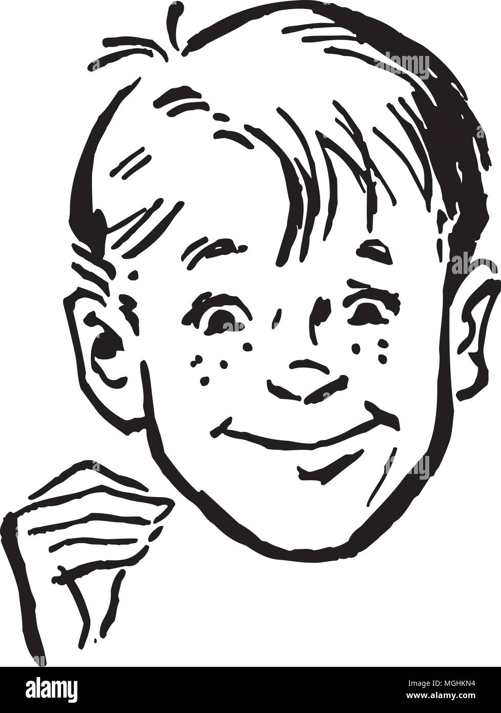 Lächelnde Junge - Retro Clipart Illustration Stock Vektor