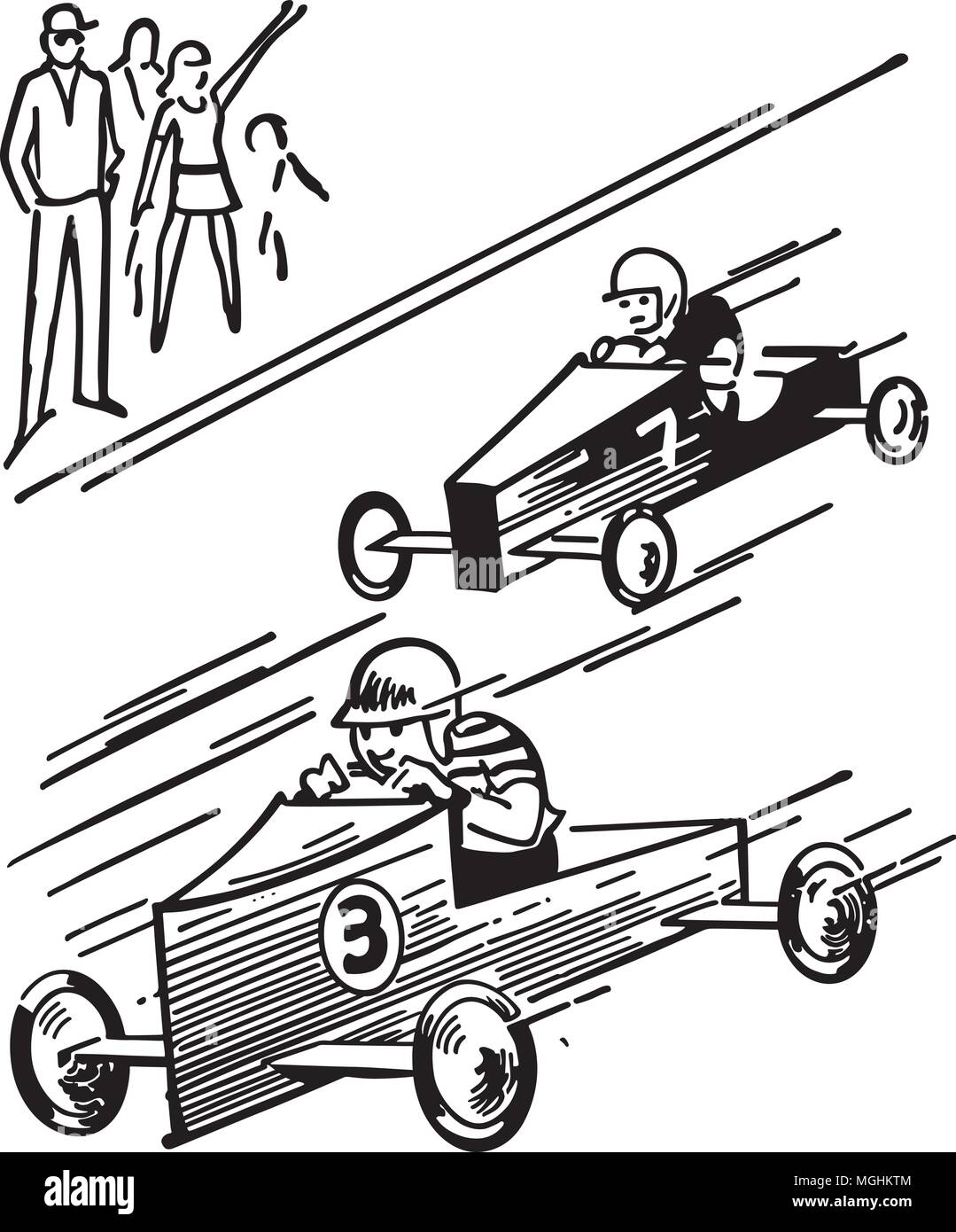 Soap Box Derby Retro Clipart Illustration Alamy