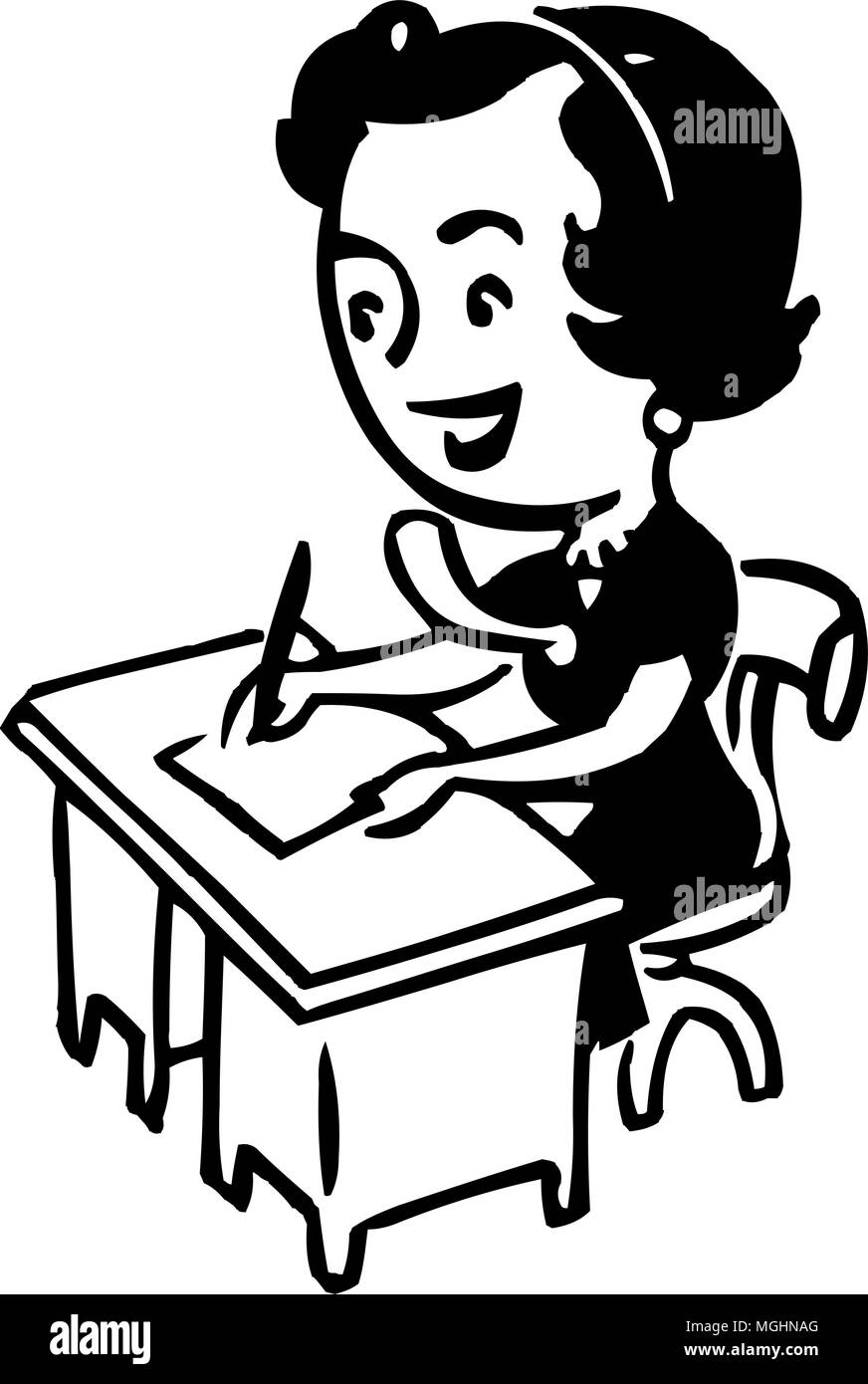 Steno 3 - Retro Clipart Illustration Stock Vektor