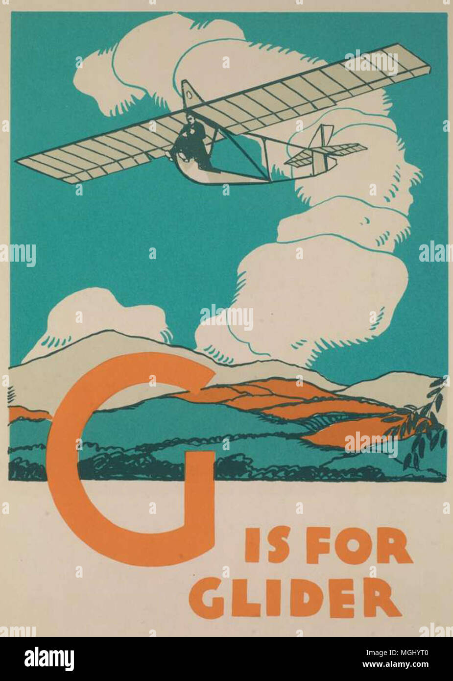 G ist für Segelflugzeug vintage Abbildung Stockfoto