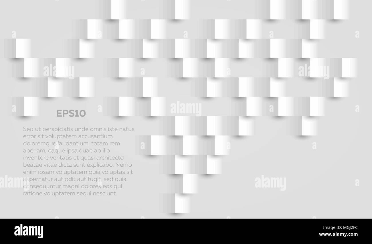 Vektor Papier Abstract Background, flacher Stil geometrische Muster auf weißem, quadratische Formen, 3d-Wand avertisement Design Stock Vektor