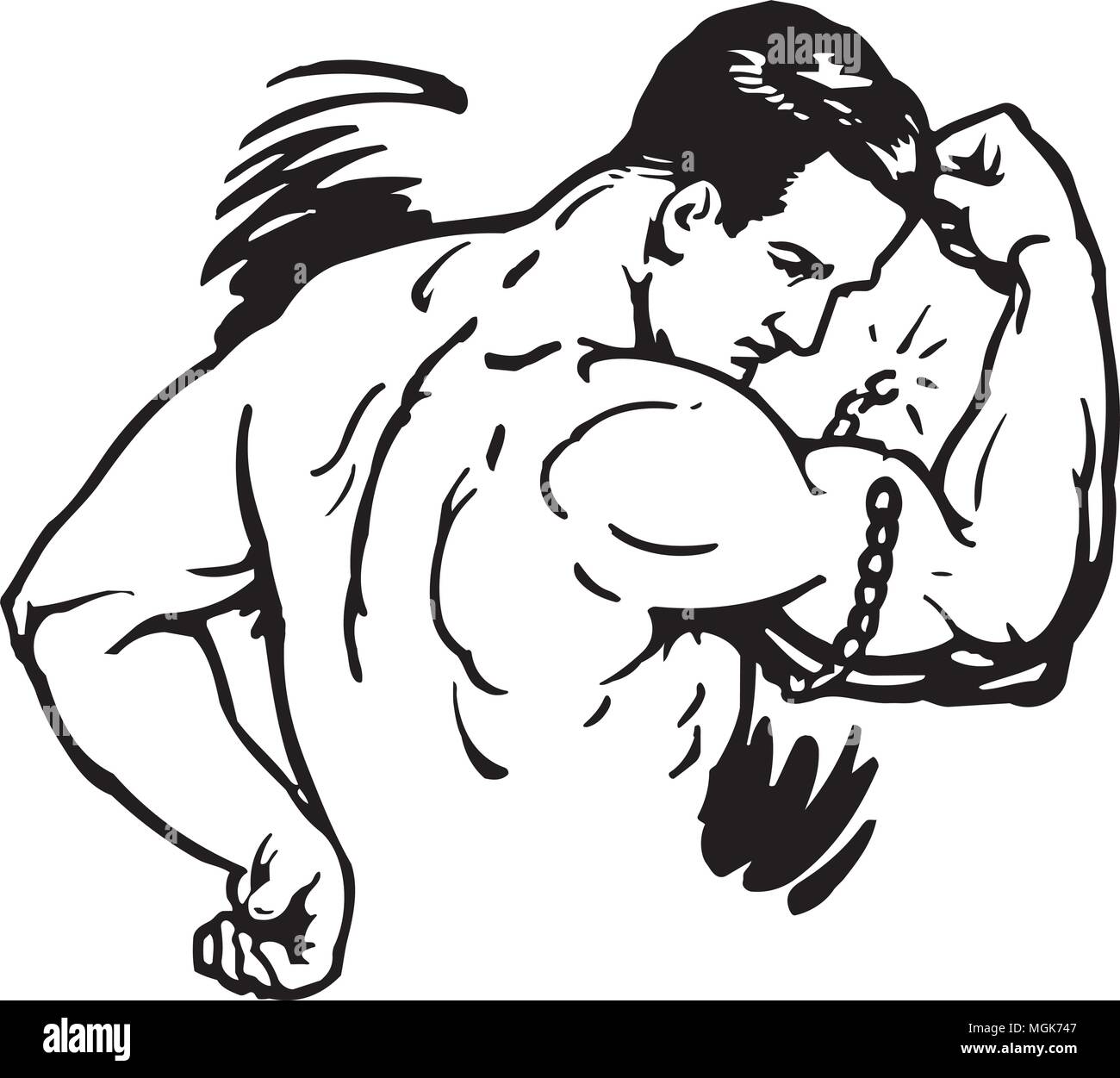 Strongman - Retro Clipart Illustration Stock Vektor