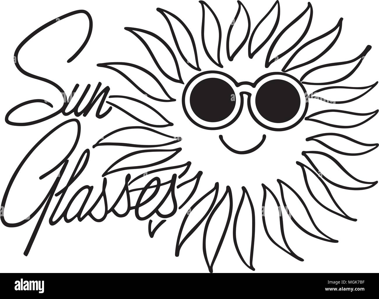 Sonnenbrillen Überschrift - Retro Clipart Banner Stock Vektor