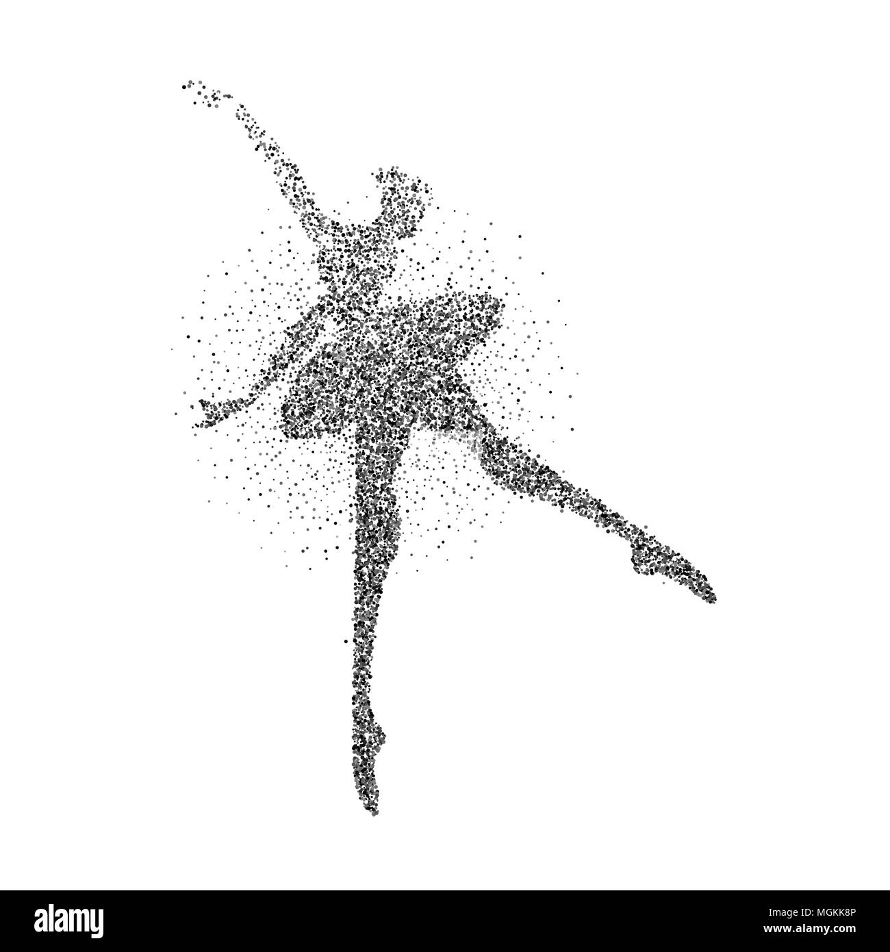 Girl silhouette Tanz klassisches Ballett aus Teilchen Splash. Ballerina Tänzer in Bewegung. EPS 10 Vektor. Stock Vektor