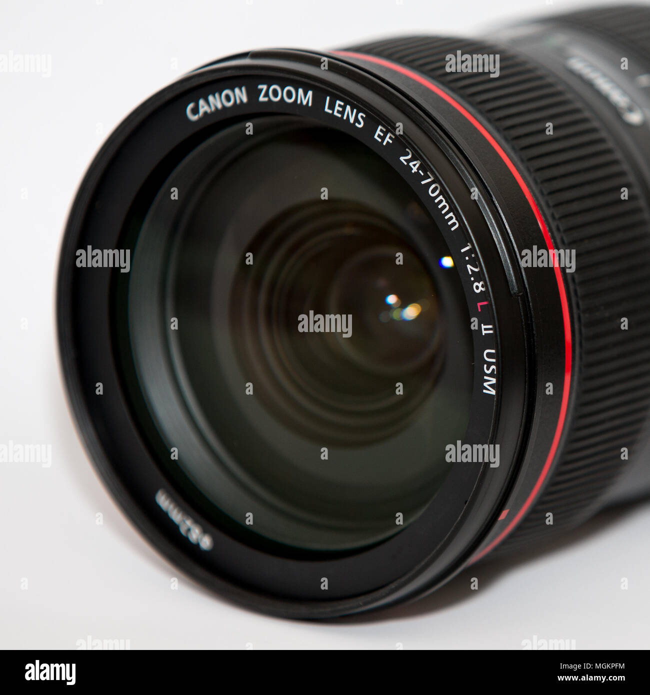 Canon EF 24-70 mm f2.8L II USM Objektiv, Canon 24-70 Objektiv, Canon Zoomobjektiv Stockfoto