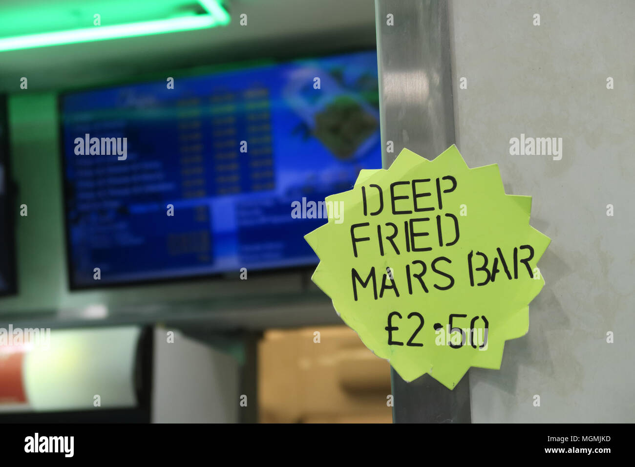 Schottische Deep Fried Mars Bar Stockfoto