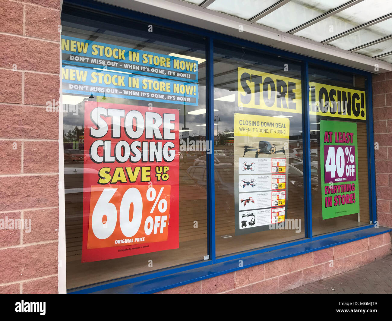 Maplins Warrington Filialschließung Stockfoto