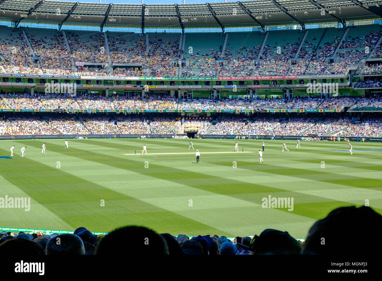 Test Cricket auf dem Melbourne Cricket Ground (MCG), Australien im Vergleich zu England, Boxing Day 2018 Stockfoto