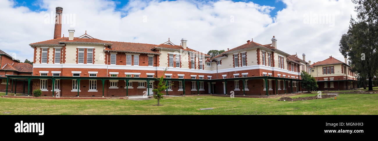 Die Terrassen, La Trobe University. Früher der Mont Park psychiatrischen Krankenhaus, erbaut im Jahre 1903, Bundoora, Victoria, Australien Stockfoto