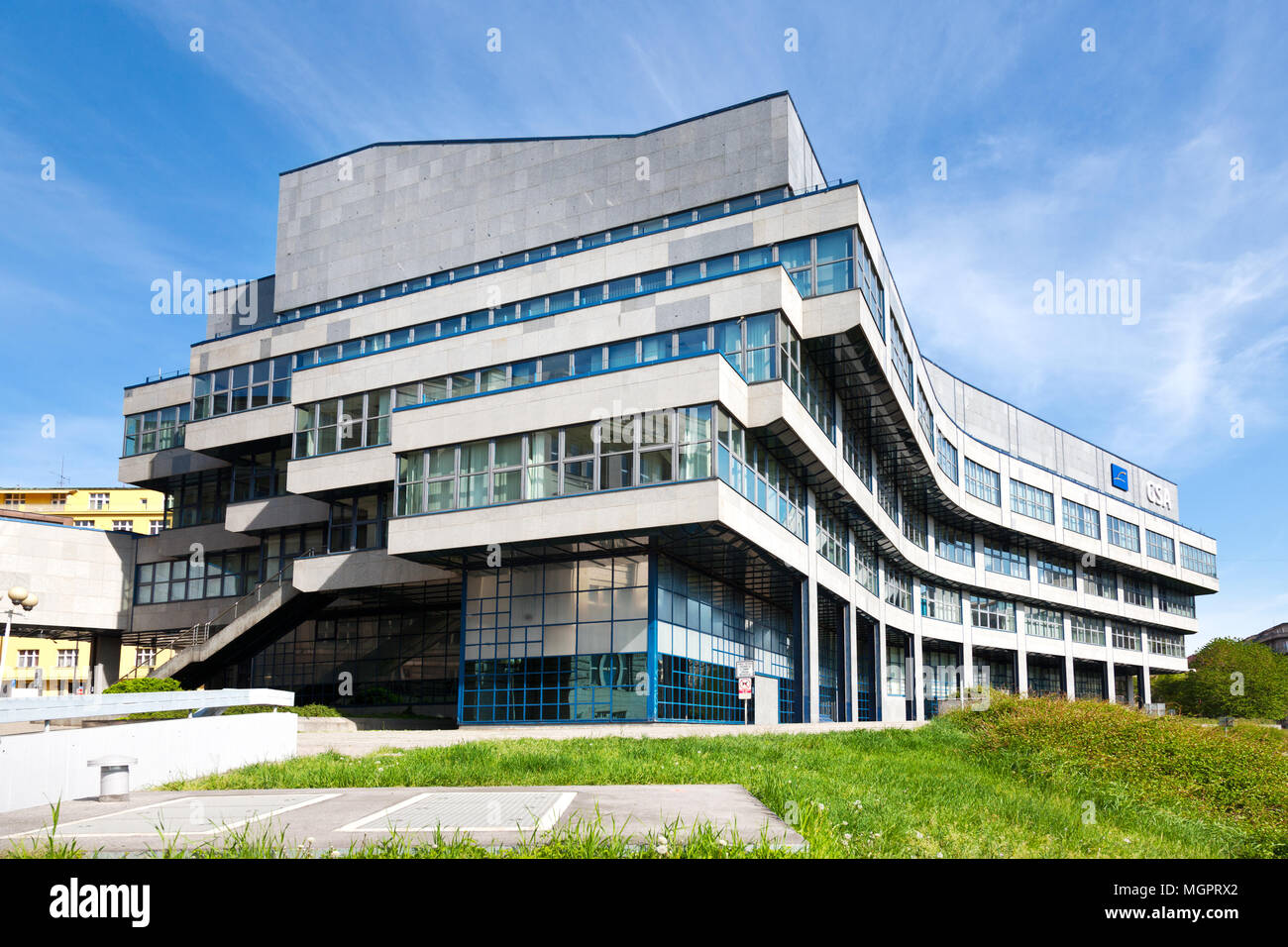 GSA - Europäische Global Navigation Satellite Systems Agency - administrativní Centrum navigačního systému Galileo, Holesovice, Prag, Česká republika/ Stockfoto