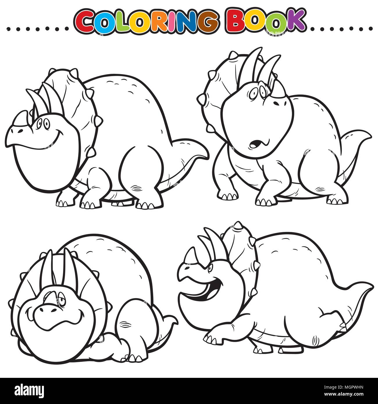 Cartoon Malbuch - Dinosaurier Charakter Stock Vektor