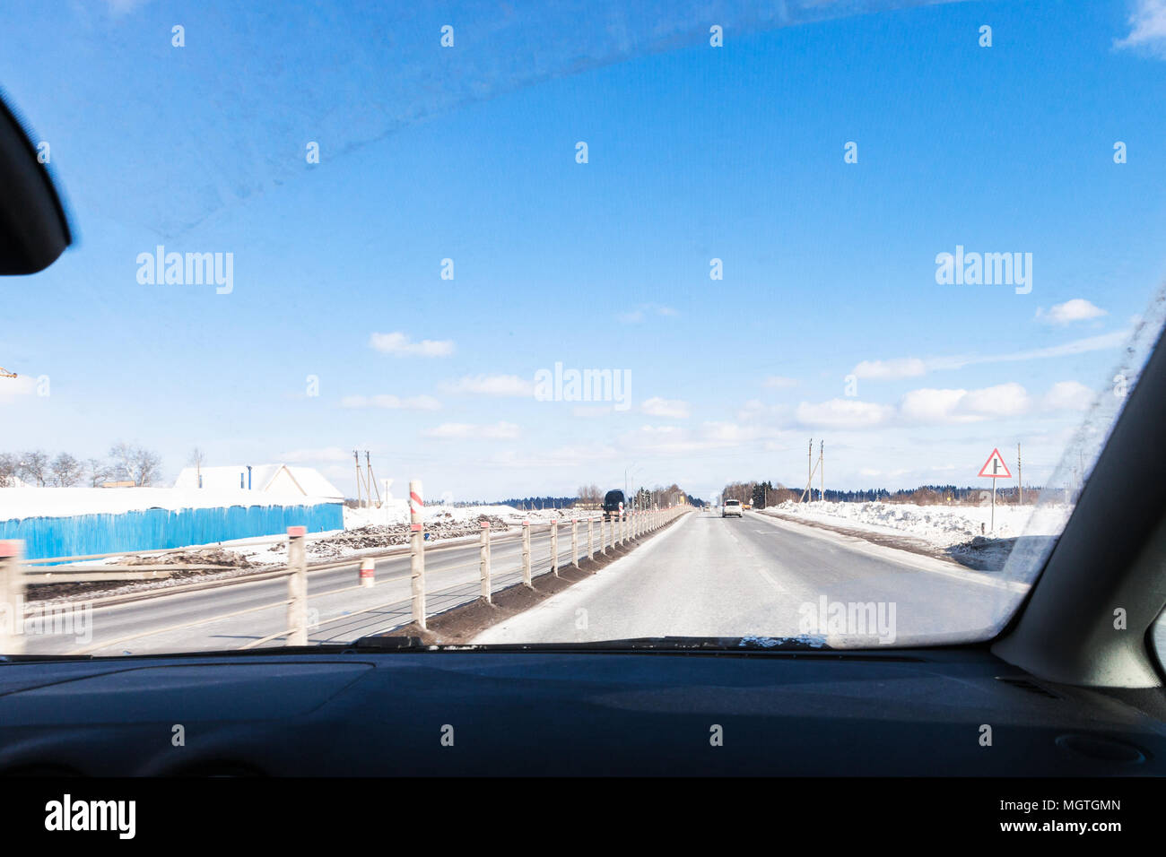 Blick von der Autobahn M1 (Russische route M1, Belarus Highway