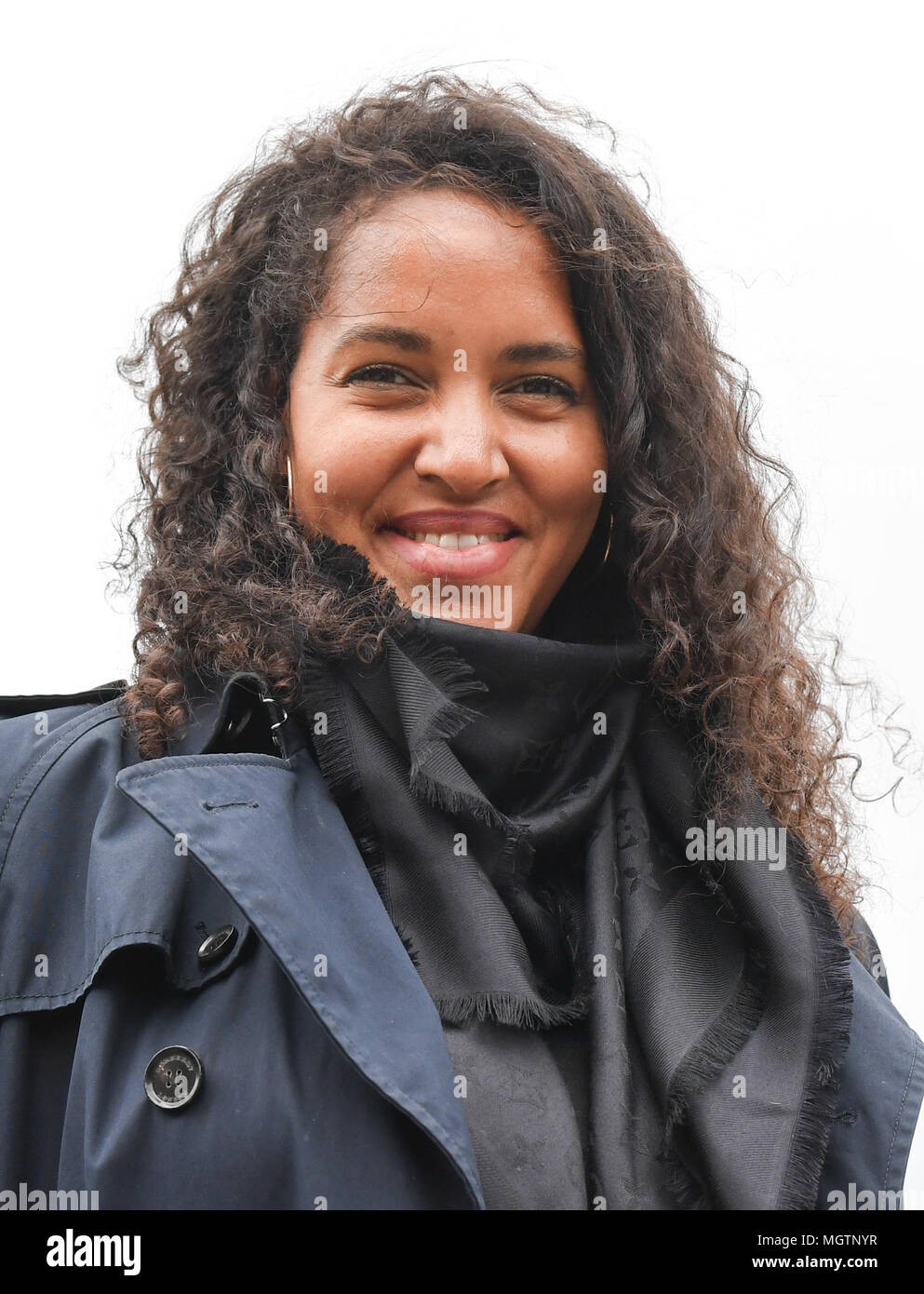 26 April 2018, Deutschland, Berlin: Sängerin Cassandra Steen im Rahmen der Pressekonferenz auf dem Classic Open Air 2018. Die Veranstaltung findet zwischen 05 und 08. Juli 2018 am Gendarmenmarkt. Foto: Jens Kalaene/dpa-Zentralbild/dpa Stockfoto