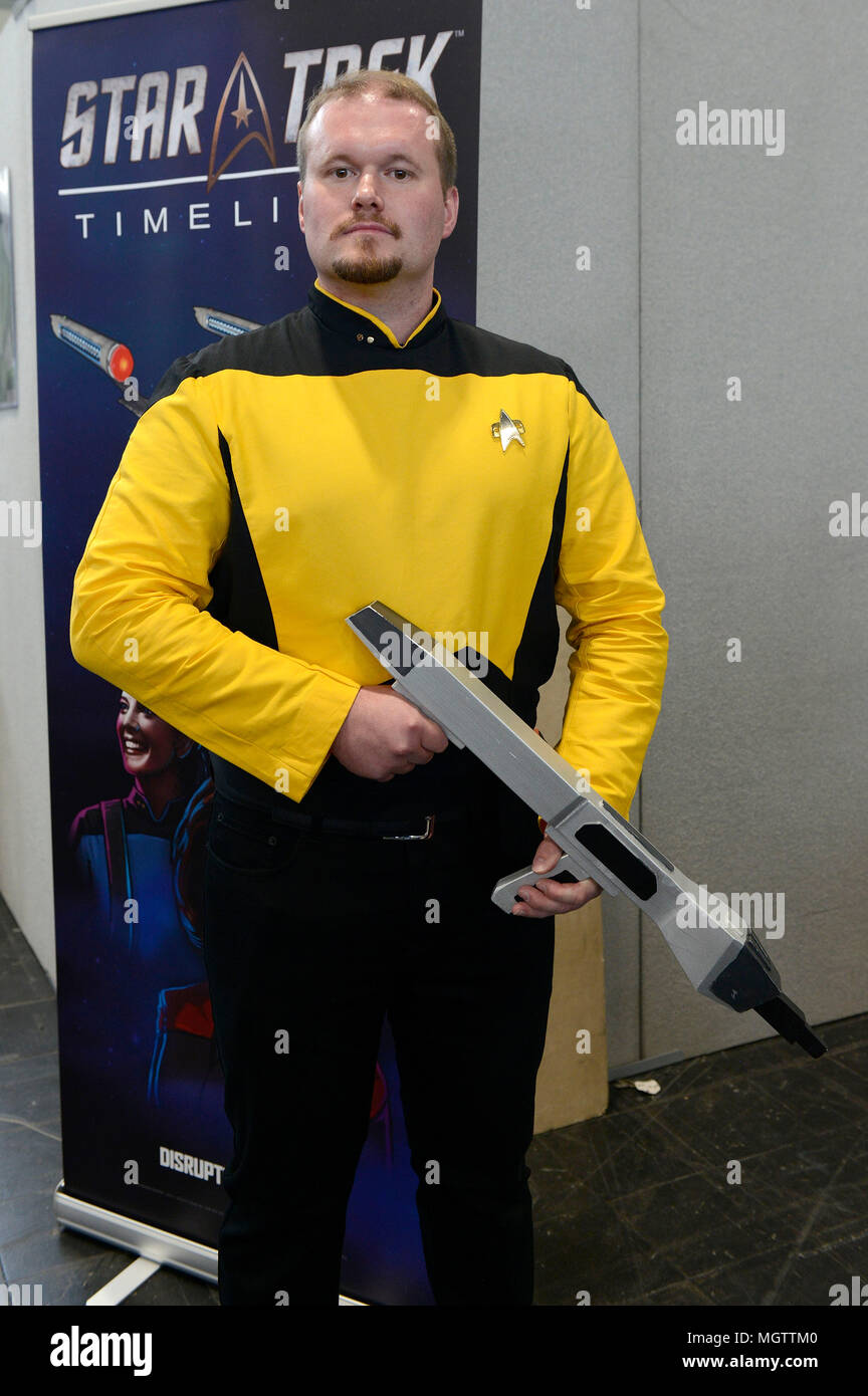 Dortmund, Deutschland. 27 Apr, 2018. Star Trek Fan Star Trek: The Next Generation' am Ziel Star Trek Deutschland Parteitag in der Westfalenhalle. Dortmund, 27.04.2018 | Verwendung der weltweiten Kredit: dpa Picture alliance/Alamy leben Nachrichten Stockfoto