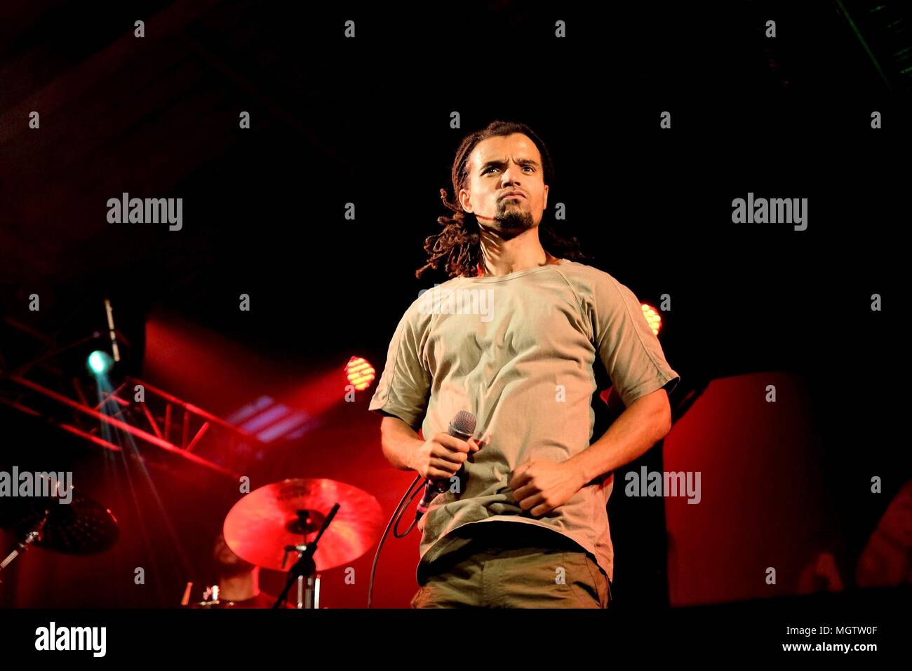 Southampton, Hampshire, Großbritannien. 28. April 2018. Motor - British hip hop Künstler. Dichter, politischer Aktivist und Rapper Kingslee James Daley aka Akala durchführen an den Motor, 28. April 2018 in Southampton, UK Credit: Dawn Fletcher-Park/Alamy Live Neue Stockfoto