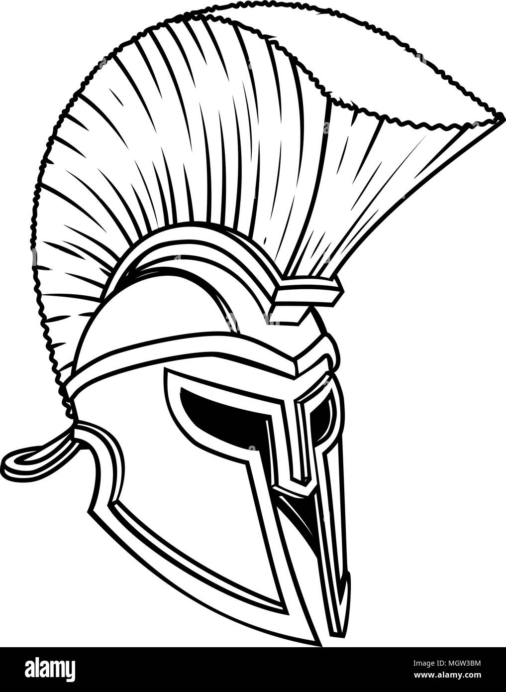 Antike griechische Spartan Helmen Stock Vektor
