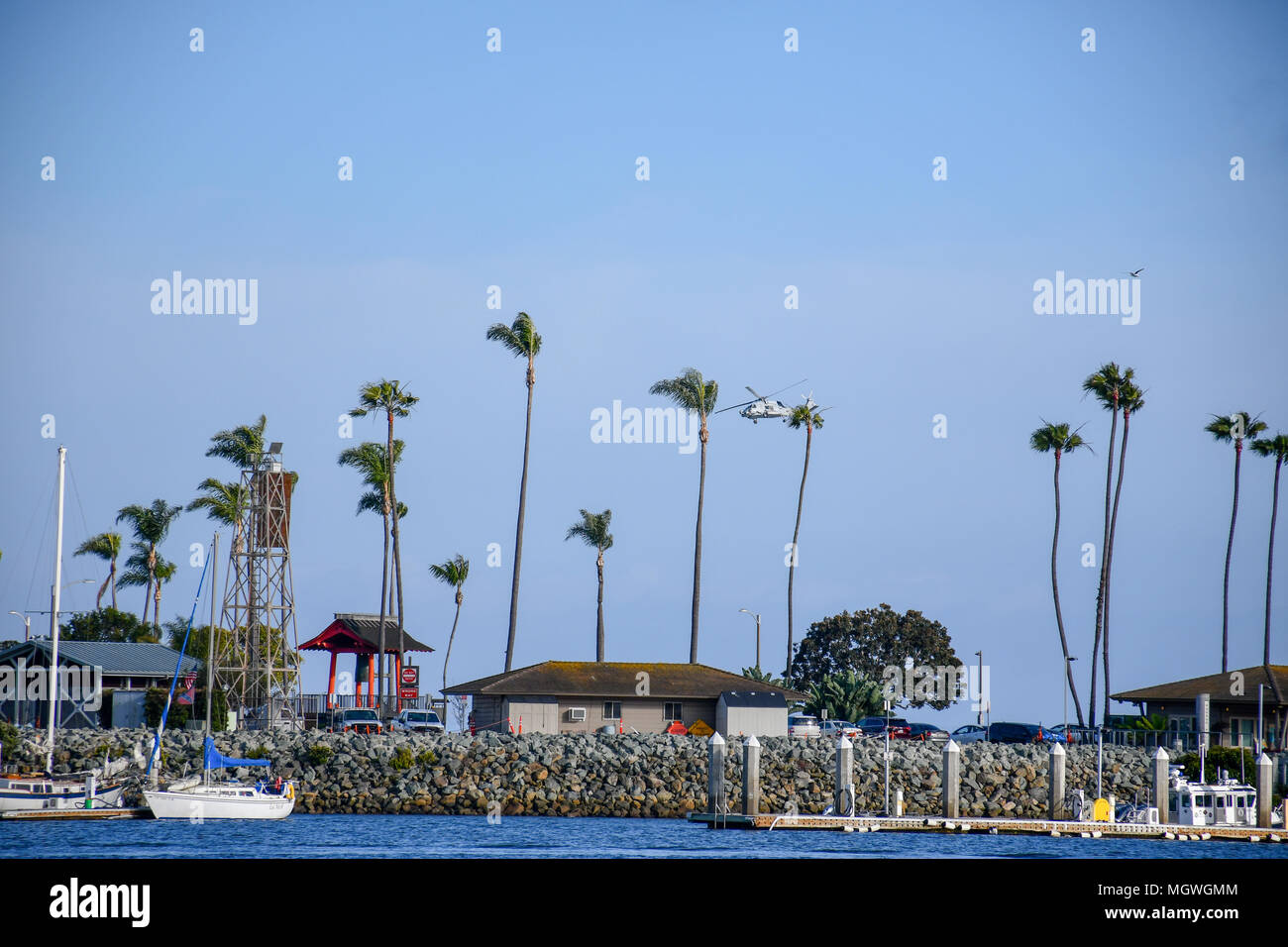 Shelter Island ist ein Stadtteil von Point Loma in San Diego, Kalifornien. Stockfoto