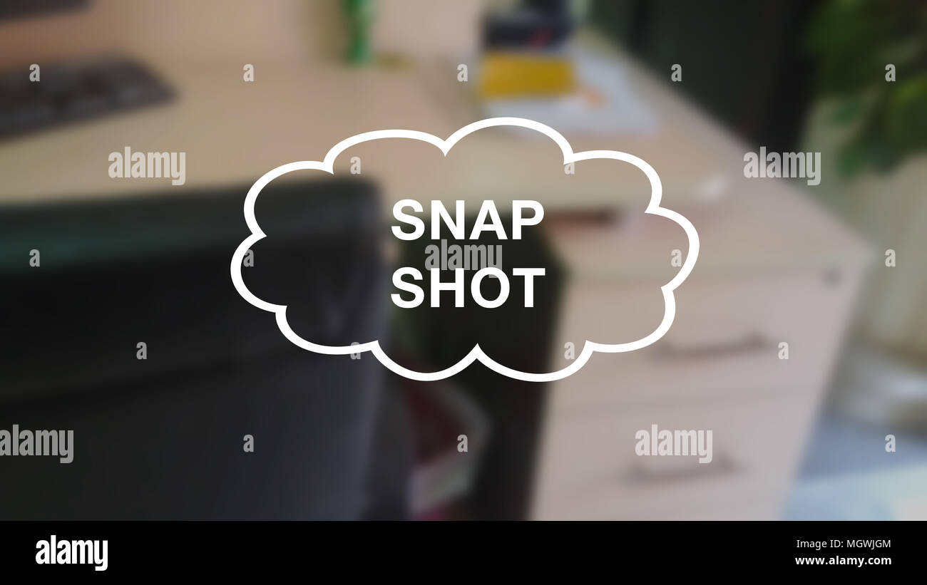 Snap Shot Wort mit Unschärfe business Hintergrund Stockfoto