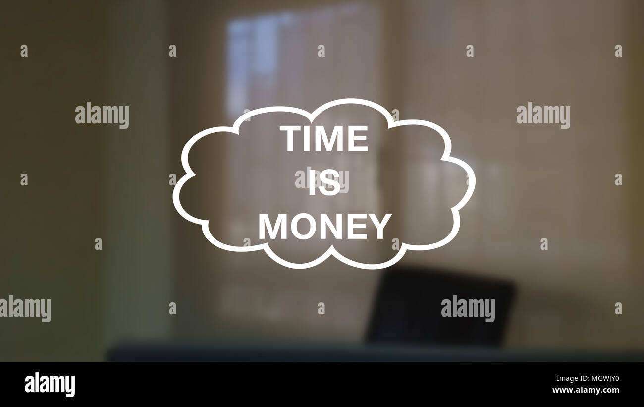 Zeit ist Geld Wort mit Unschärfe business Hintergrund Stockfoto