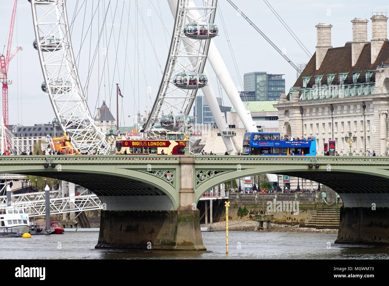 Der London und Westminster Bridge, London England Großbritannien Stockfoto