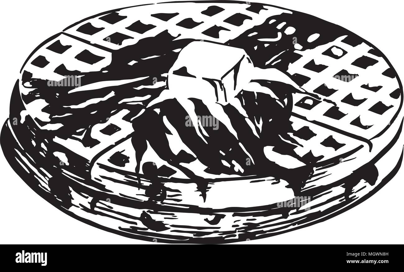 Waffeln - Retro Clipart Illustration Stock-Vektorgrafik - Alamy