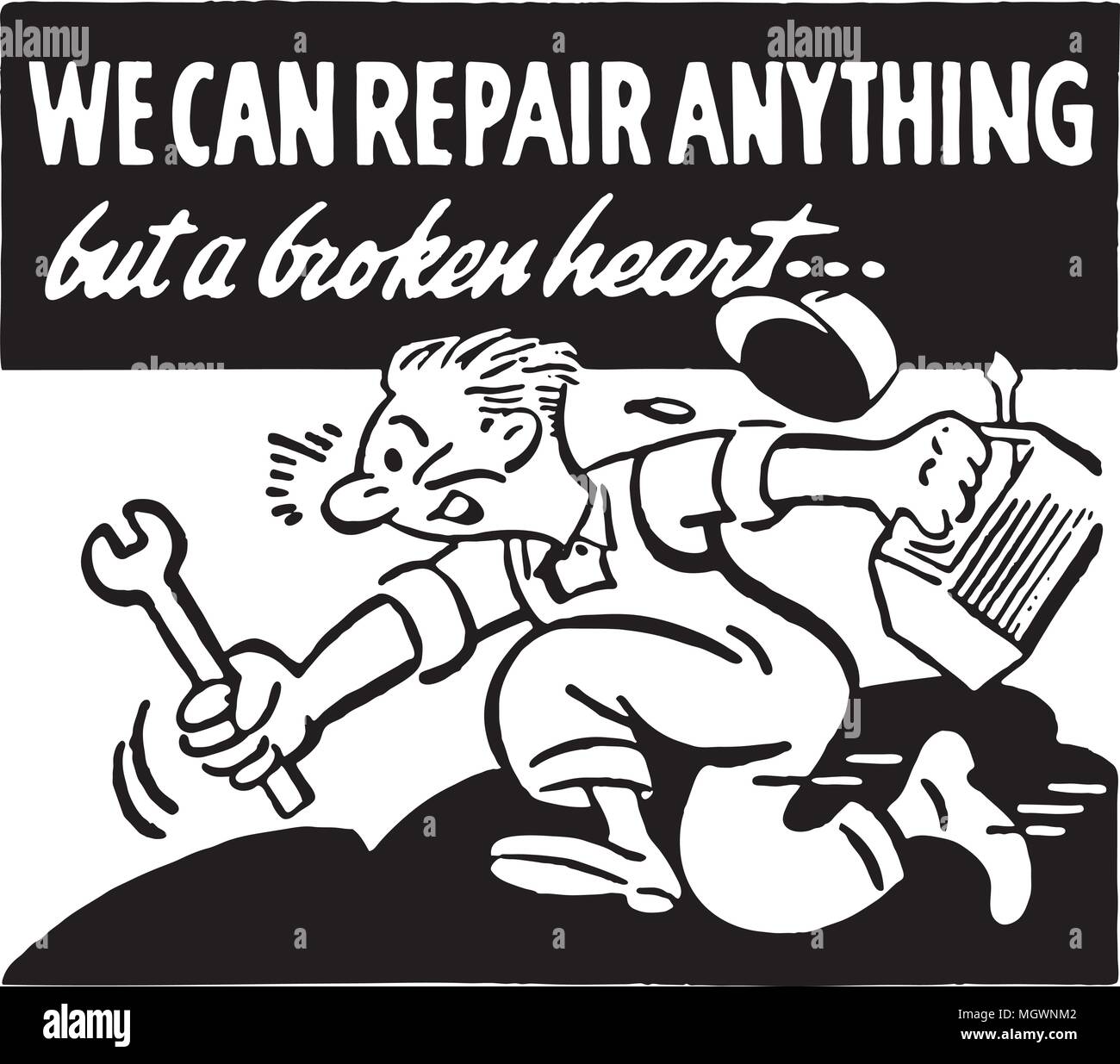 Können wir reparieren alles - Retro Ad Kunst Banner Stock Vektor