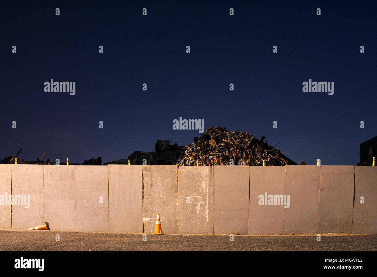 Landschaft von Brooklyn Straßen bei Nacht, NY, USA Stockfoto