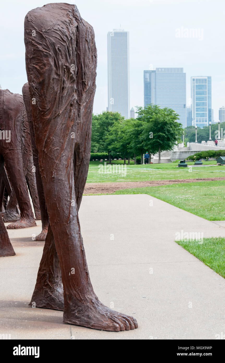 Agora von Magdalena Abakanowicz im Grant Park, Chicago. Stockfoto