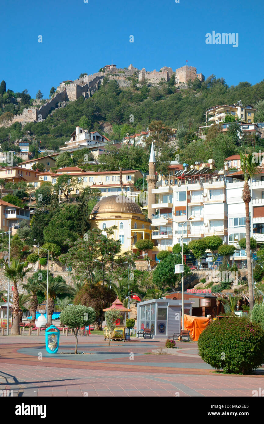 Alanya Festung und Moschee in Alanya, Alanya, Mittelmeer, Türkei Stockfoto