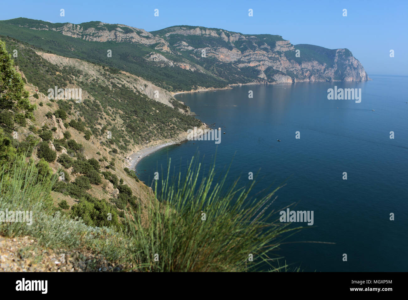 Küste der Krim in der Nähe von Aya Halbinsel Krim, Ukraine Stockfoto