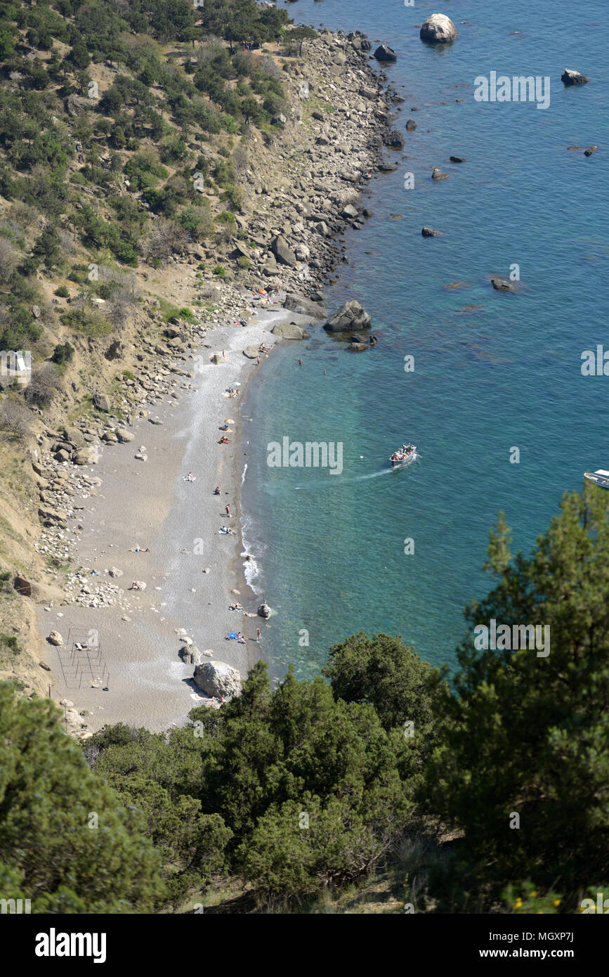 Küste der Krim in der Nähe von Balaklawa, Ukraine Stockfoto